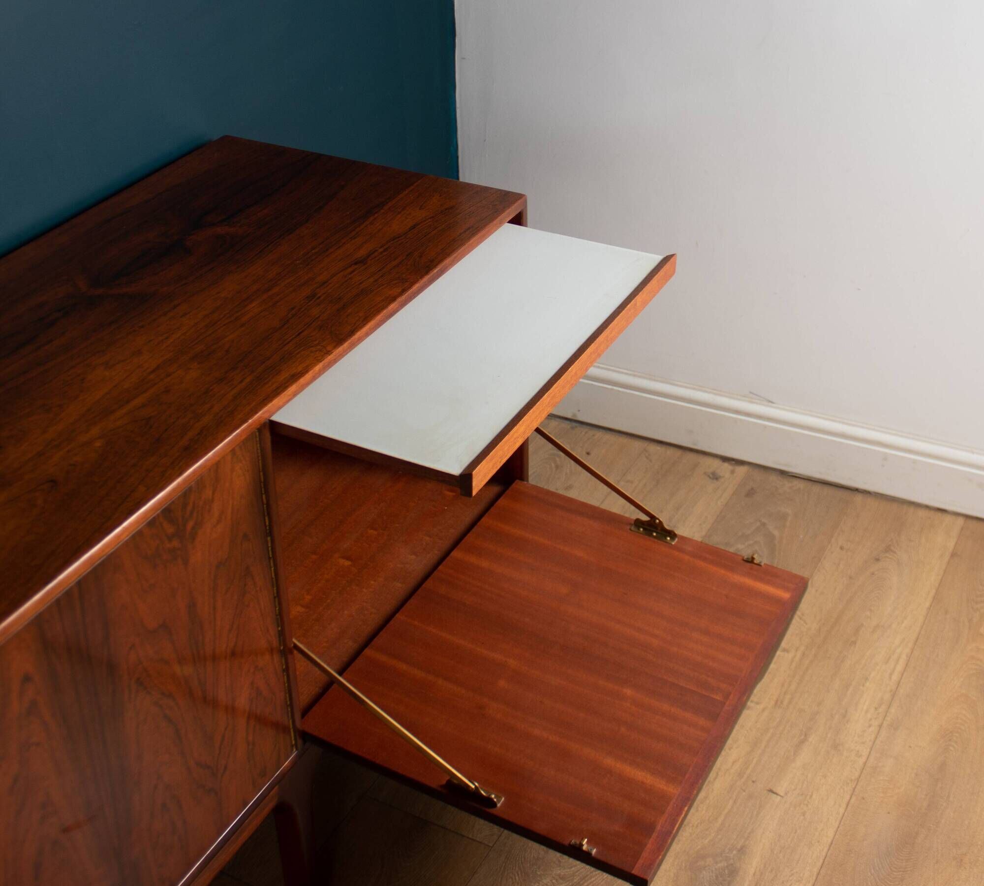 Retro 1960s Restored Long Rosewood Mcintosh Torpedo Sideboard