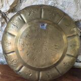 Ancien plateau en laiton marocain