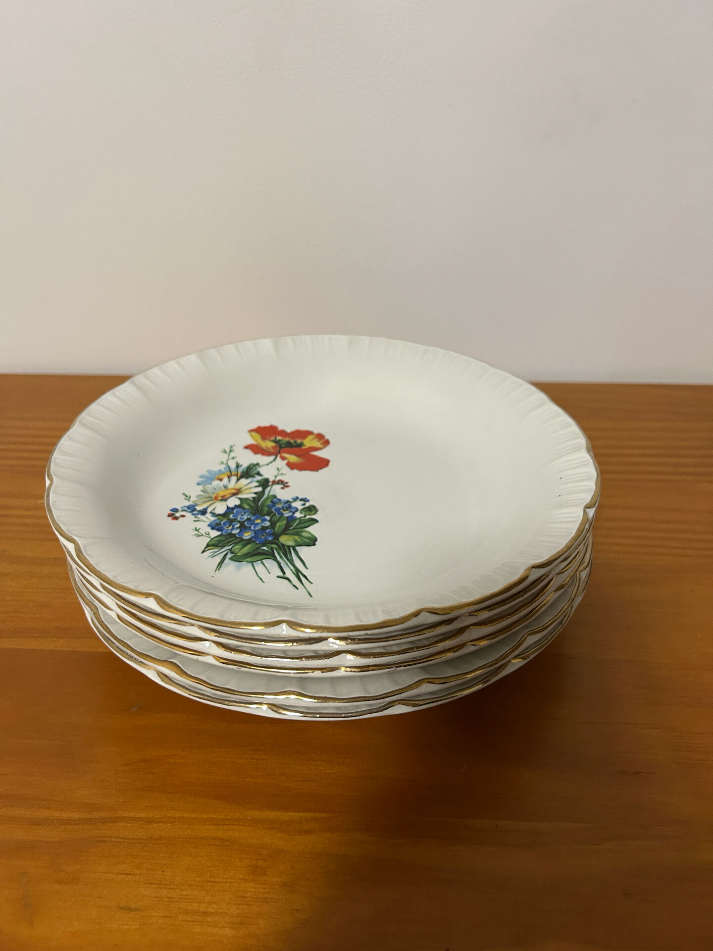 Set of 6 Antique Deep Plates Digoin & Sarreguemines - Model R