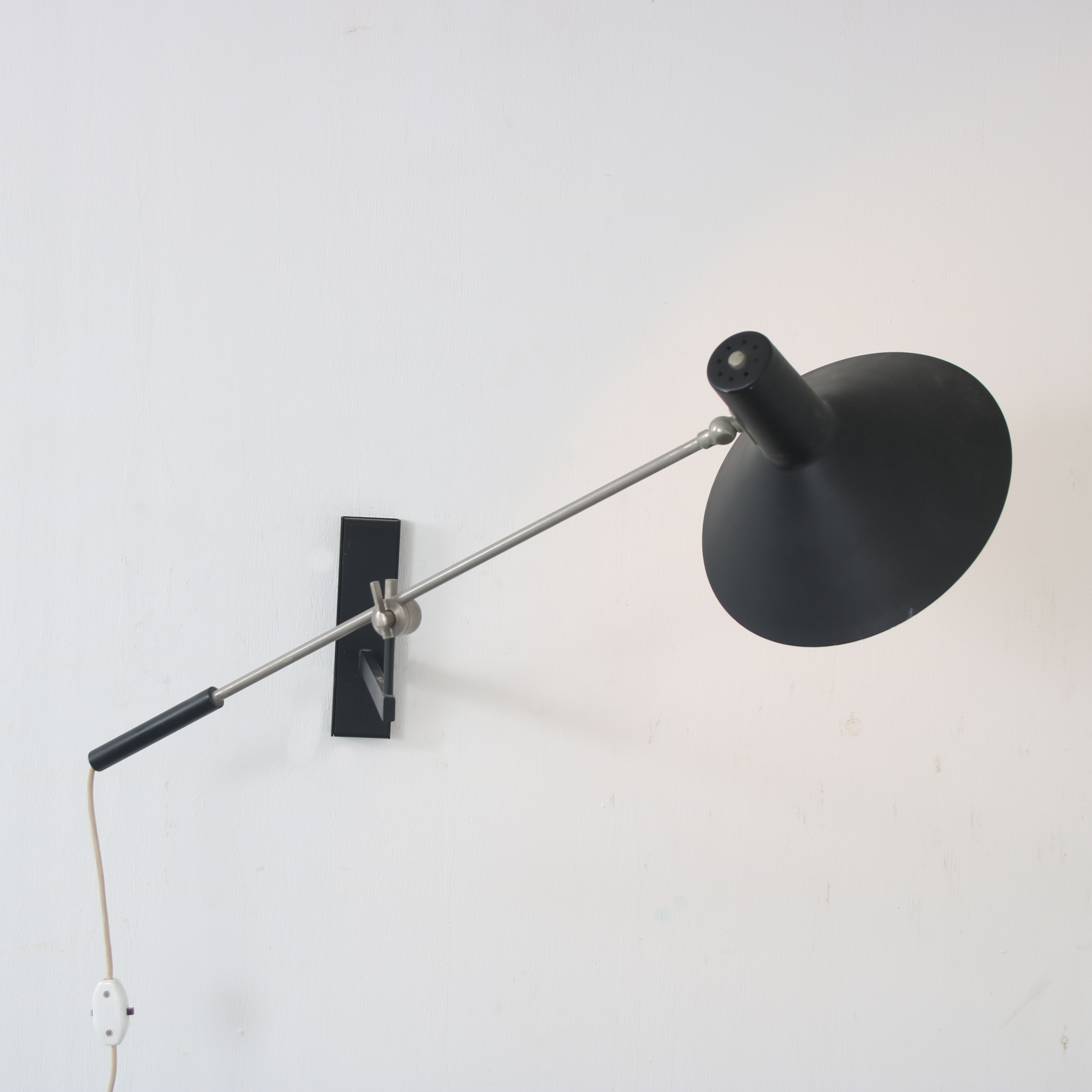 1960s Model “7105” wall lamp by J.J.M. Hoogervorst for Anvia, Netherlands