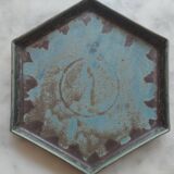 Assiette Denbac en grès hexagonale