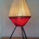 Lampe tripode en métal et laine années 50