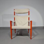 Safari lounge chair, model 30, designed by Erik Worts and manufactured by Niels Eilersen, Denmark 1960.