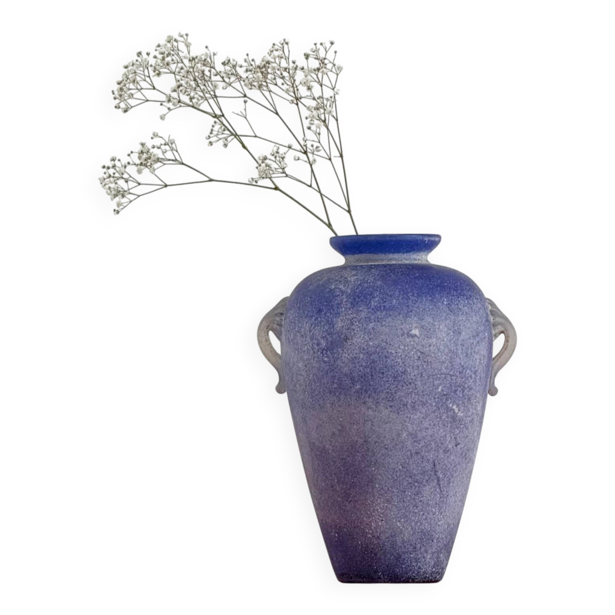 Vintage Murano amphora vase cobalt blue