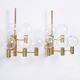 Hans-Agne Jakobsson Clear Glass and Brass Wall Lights, a pair, Sweden 1960
