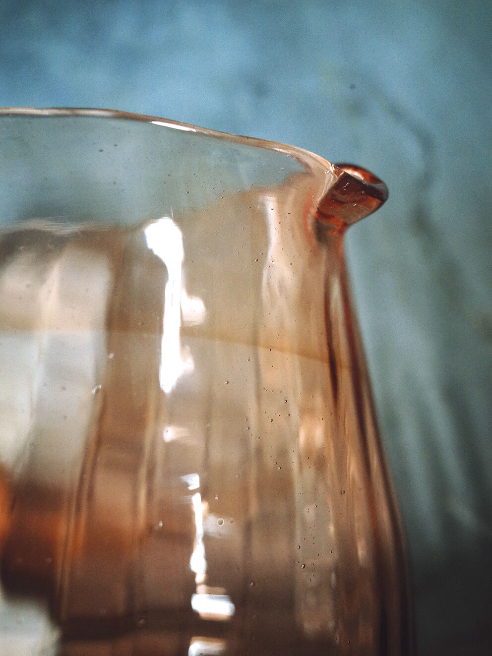 Pink glass pitcher rosaline type
