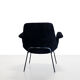 Vintage Italian armchair in black velvet attributed to Gastone Rinaldi