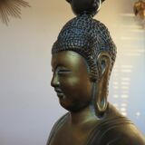 Italian "Buddha" lamp in polychrome plaster 70s