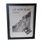 Publicité ancienne lait Mont Blanc 1931 encadrée