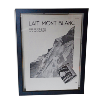 Advertising old milk Mont Blanc 1931 framed