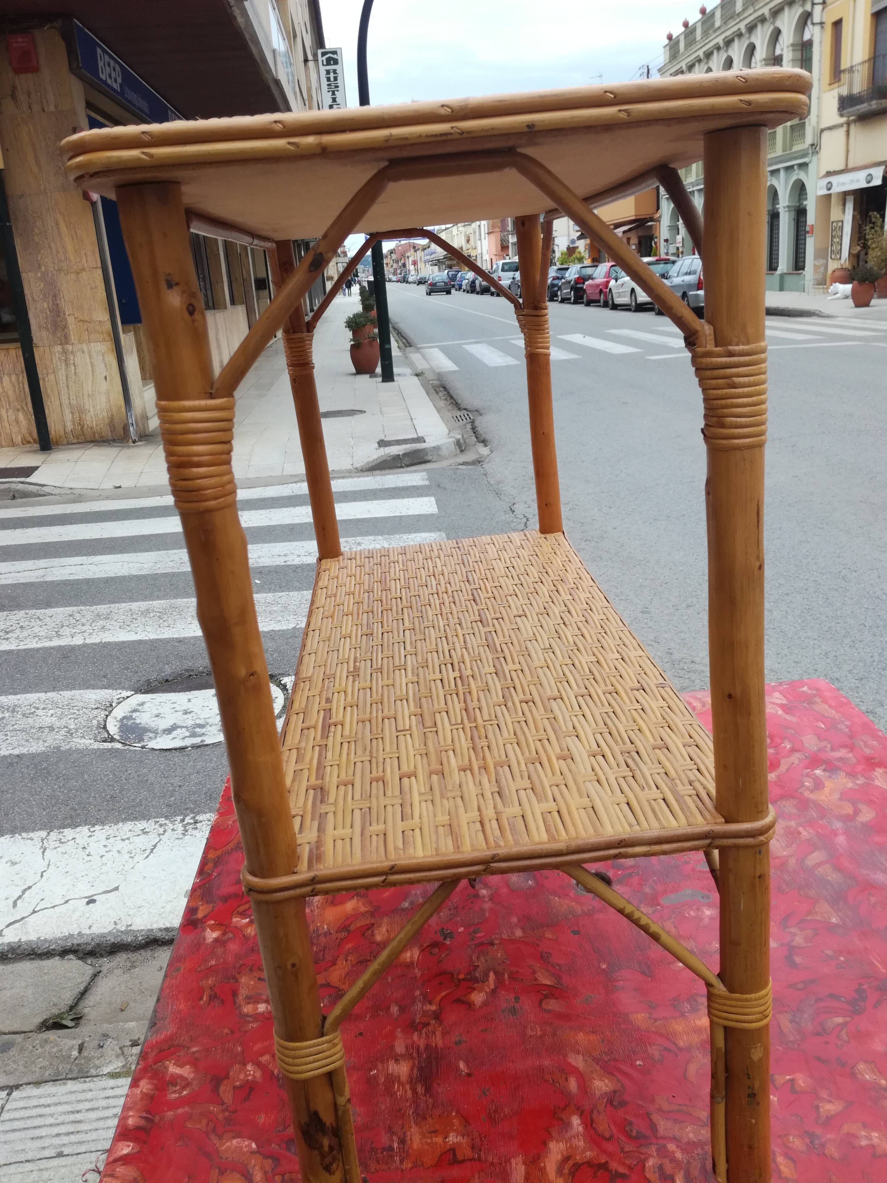 Rattan console table