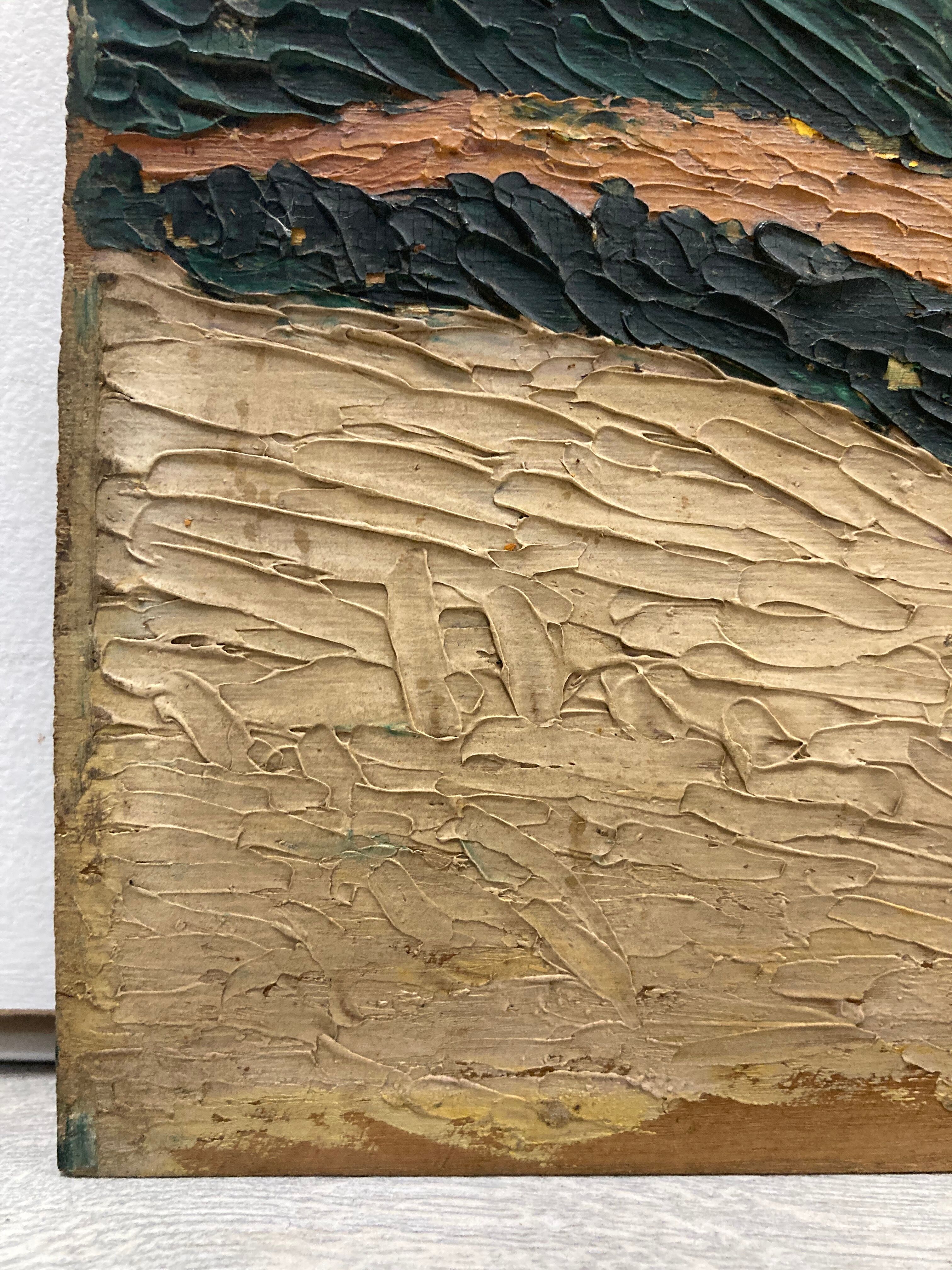 Landscape in vintage oil