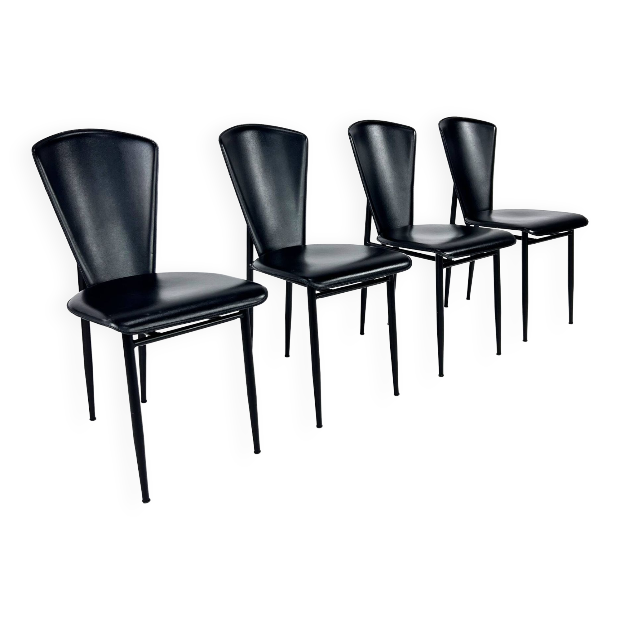 Set of 4 Postmodern Italian Dining Chairs, 1980s
