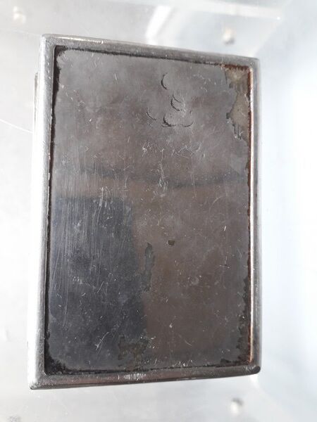 Box in silver metal and mahogany 1940