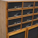 German industrial apothecary cabinet in oak and pine, mid-20th century