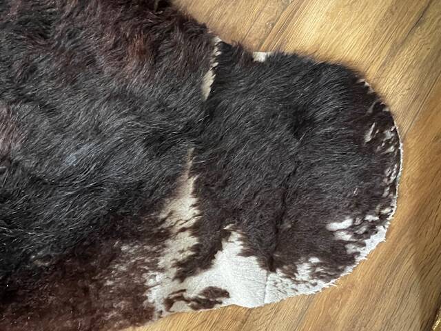 Brown cowhide rug, 2.30m