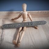 Old embossed brass plate 2000KVA