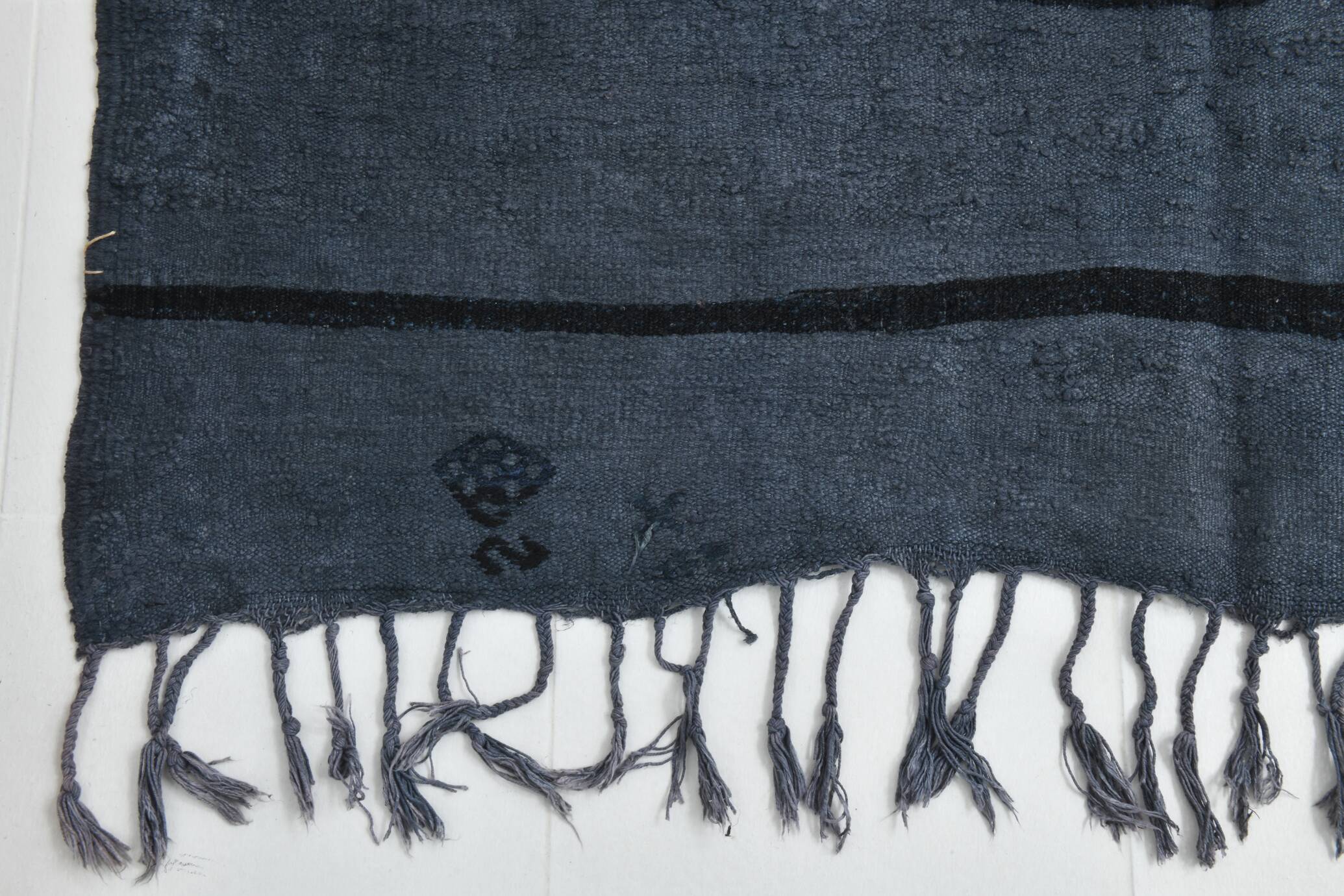 Tapis kilim vintage rayé bleu clair, 174x204 cm