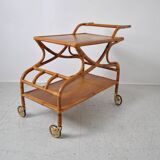 Rattan serving trolley 1970