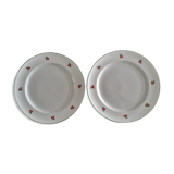 2 assiettes aux motifs de cerises