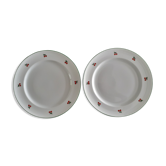 2 assiettes aux motifs de cerises