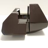 Brown Glazed Ceramic Trinket Bowl or Sculpture, Italy