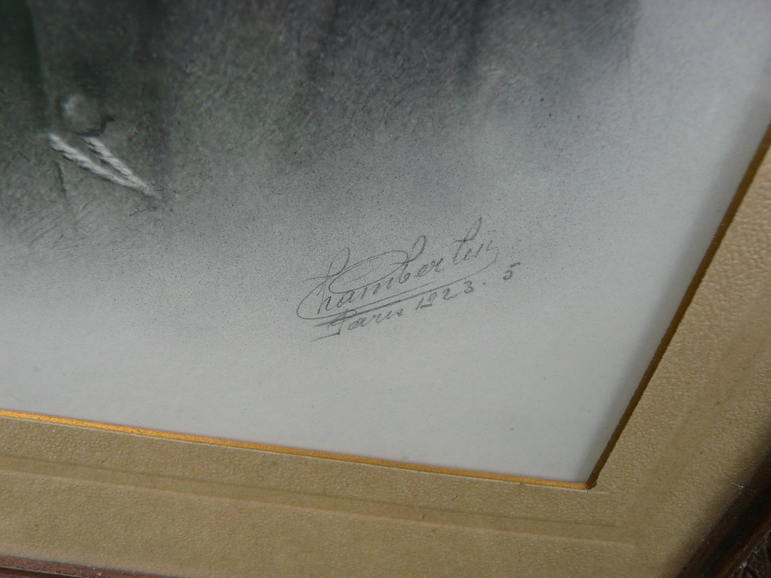 Pair of wooden frames with signed photos, 1923