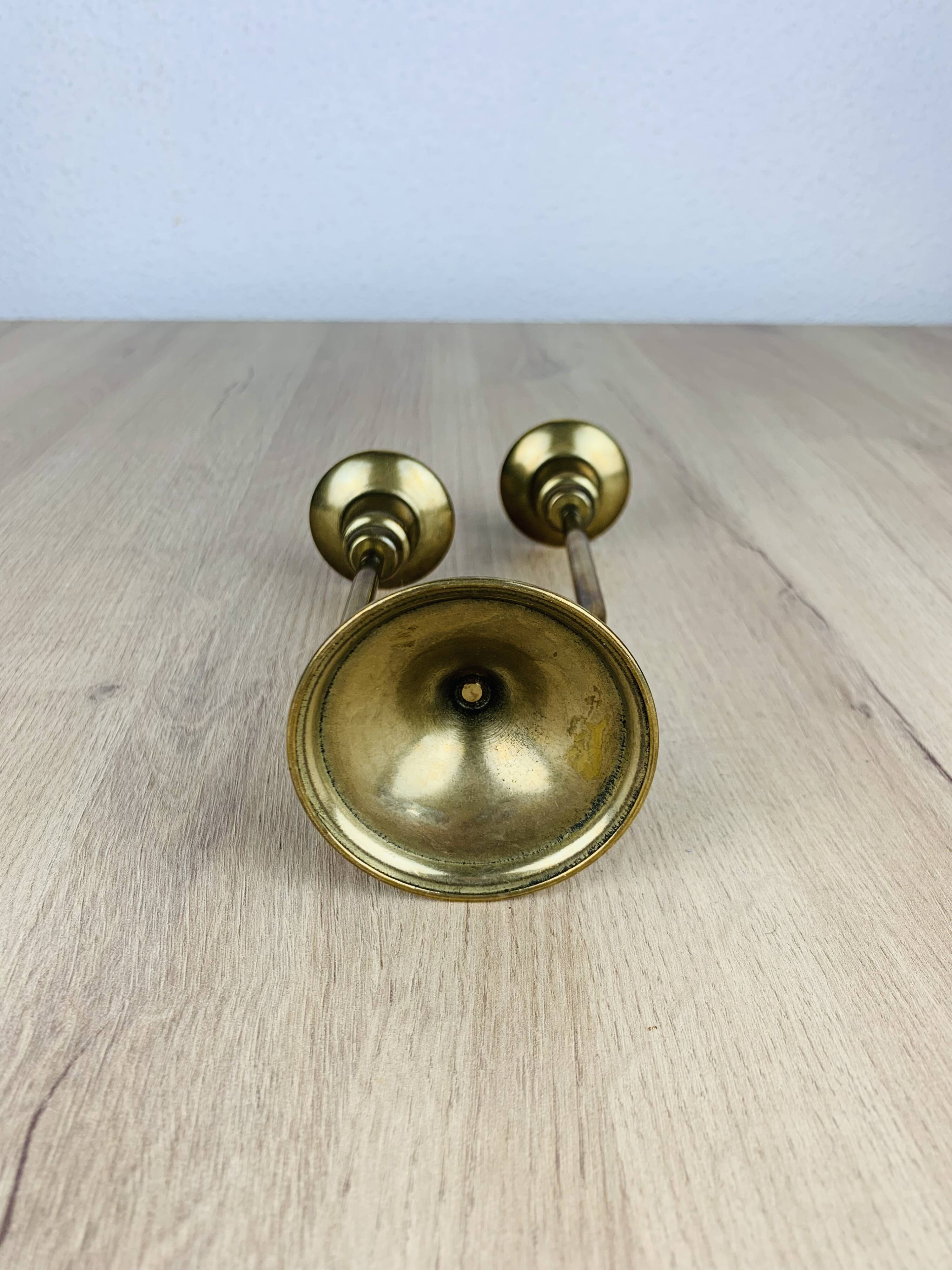Bougeoir laiton double, vintage