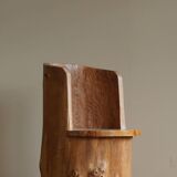 Swedish brutalist mid-century sculptural chair in solid pine.