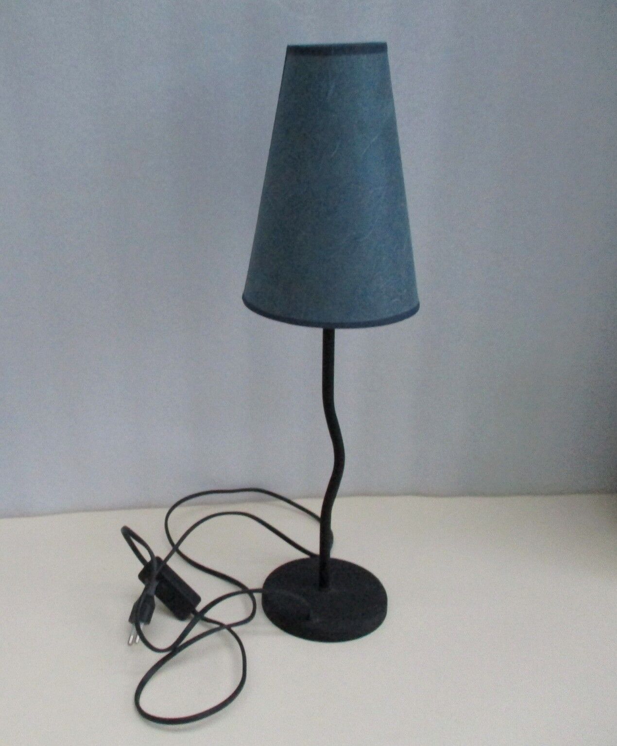 Table lamp, wrought iron, curved foot