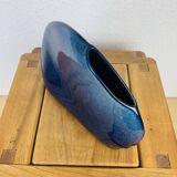 Vase forme libre céramique bleu