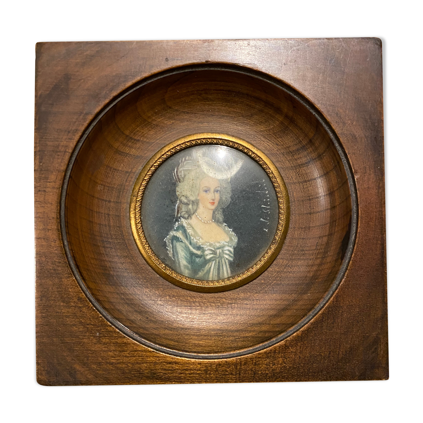 Signed miniature portrait