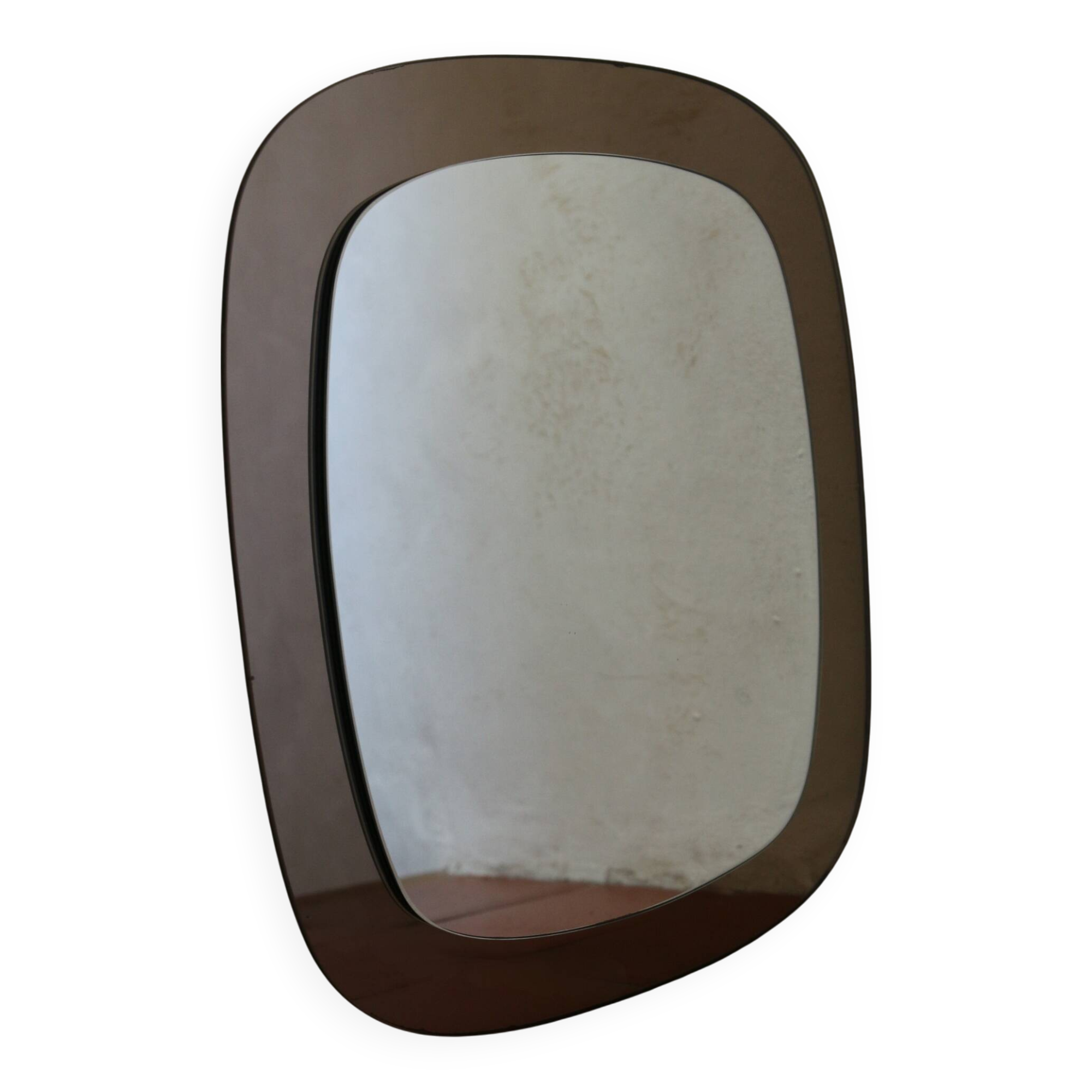 Vintage smoked mirror, 1970s
