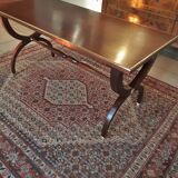 Table basse style directoire pieds curule en acajou