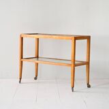 Vintage wooden and glass serving trolley