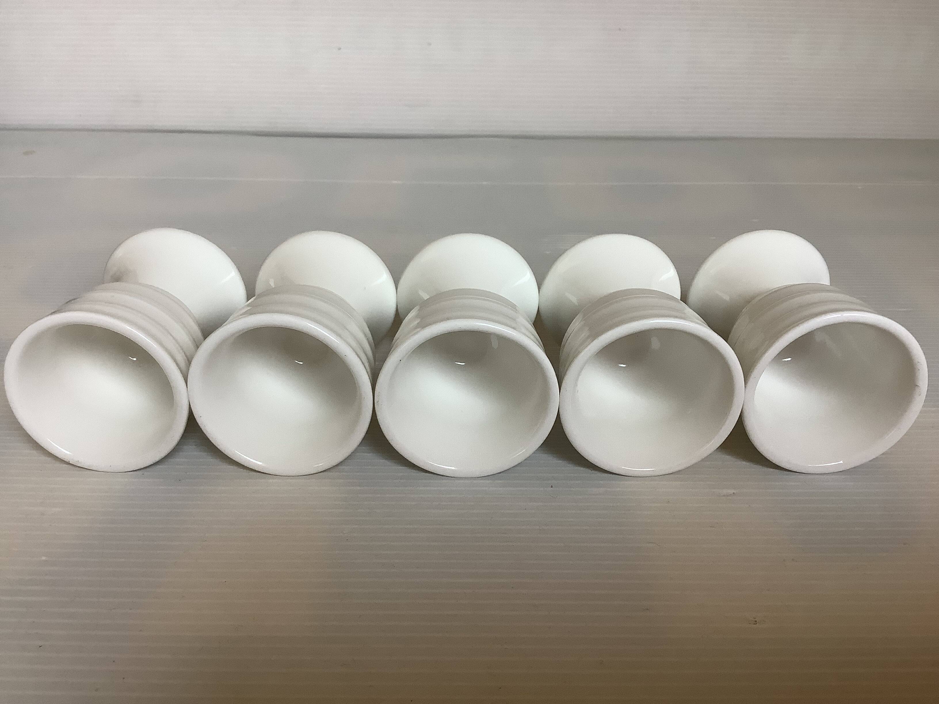Five Royal Boch Belgium egg cups
