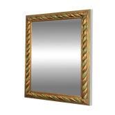 Bevelled Gold Green Rectangular Mirror Laurel Twist Baroque Style