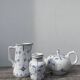 Antique Digoin Sarreguemines blue and white tea set