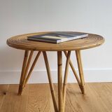 Round rattan coffee table