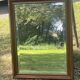 Grand miroir moulure bois nature, réhaut filet or, miroir biseauté, (La Gatvinière)