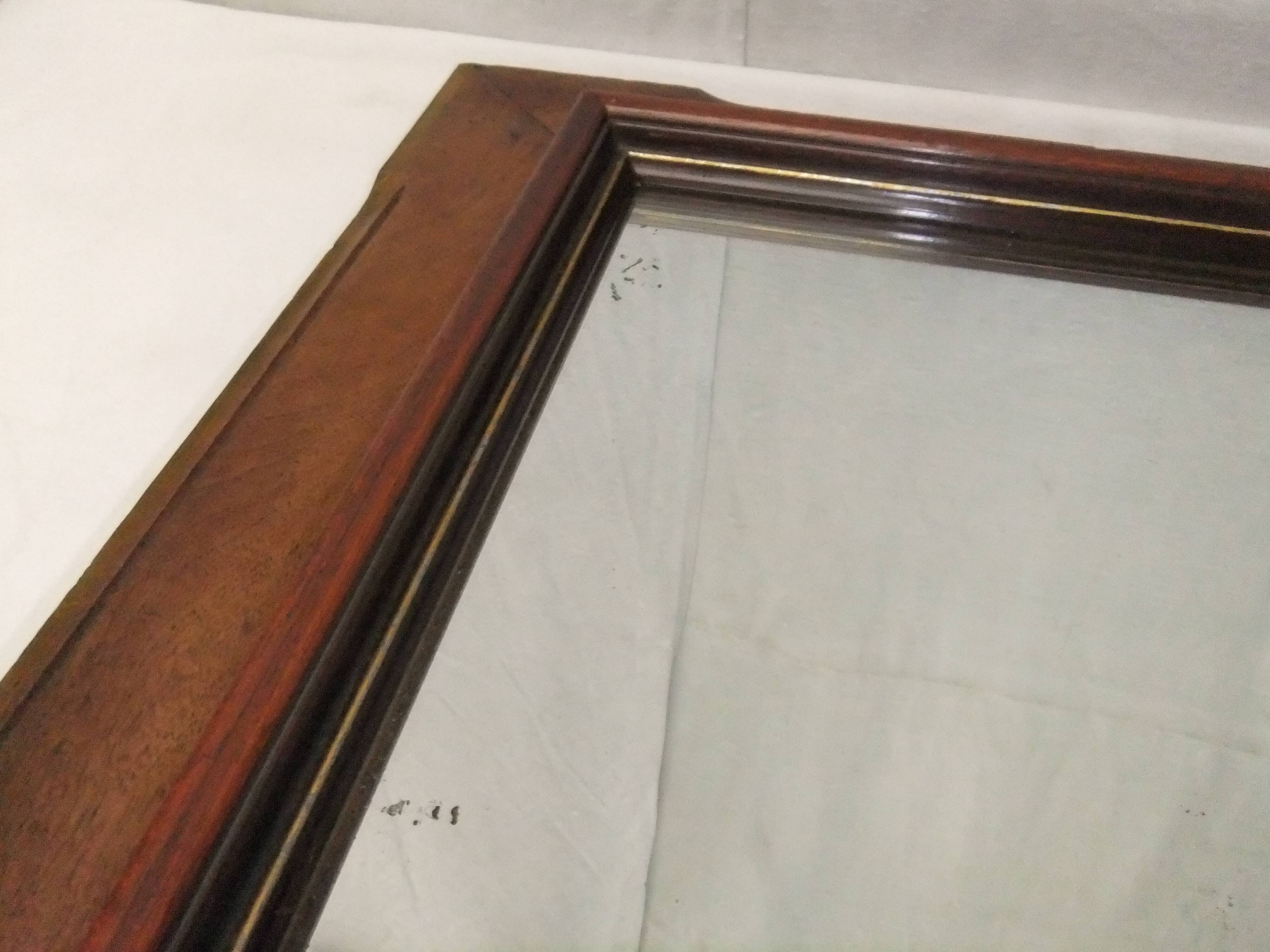 Louis Philippe 69cm silver-plated wooden mirror with gilded thread to hang