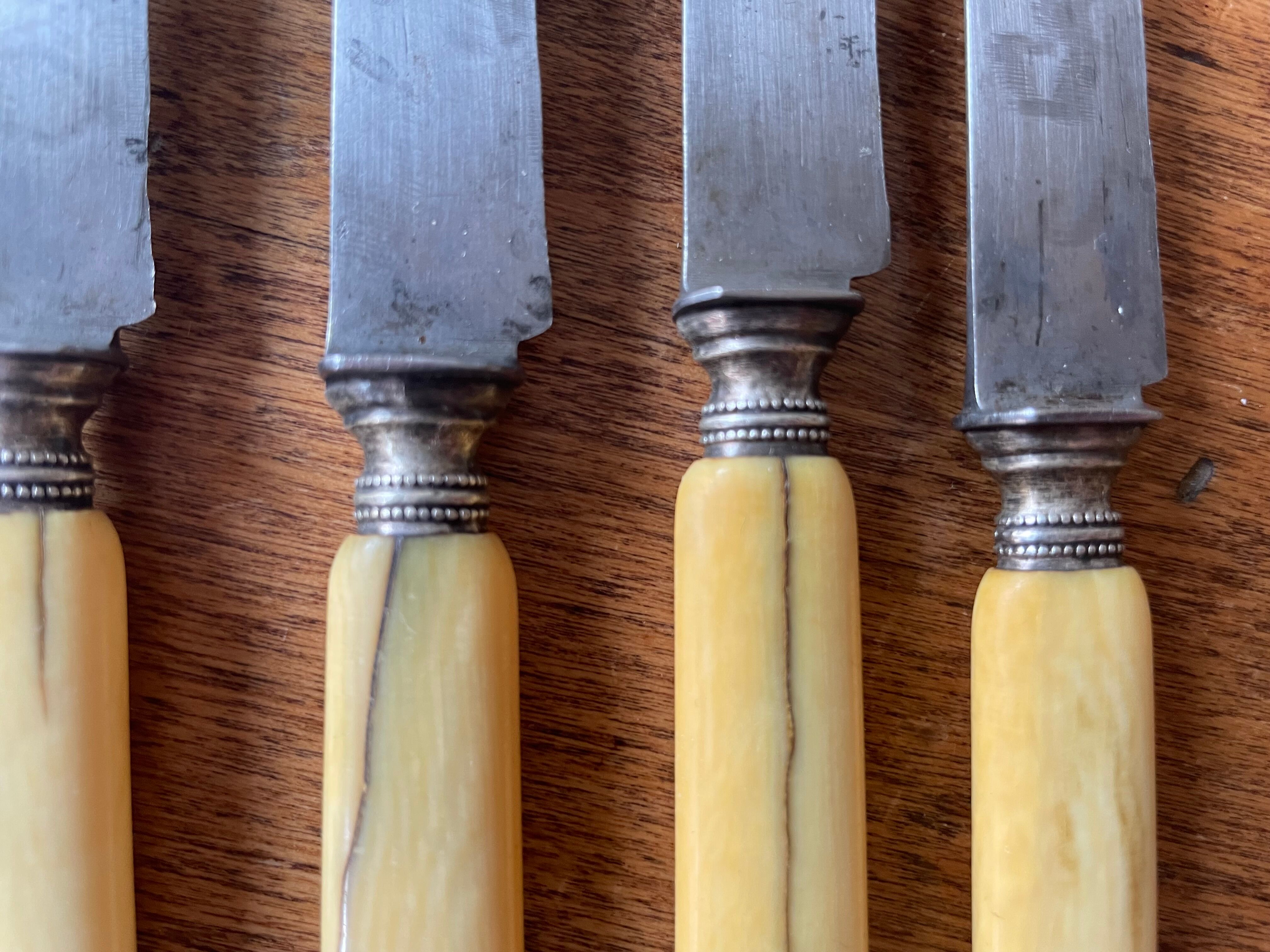 16 antique knives, horn handles