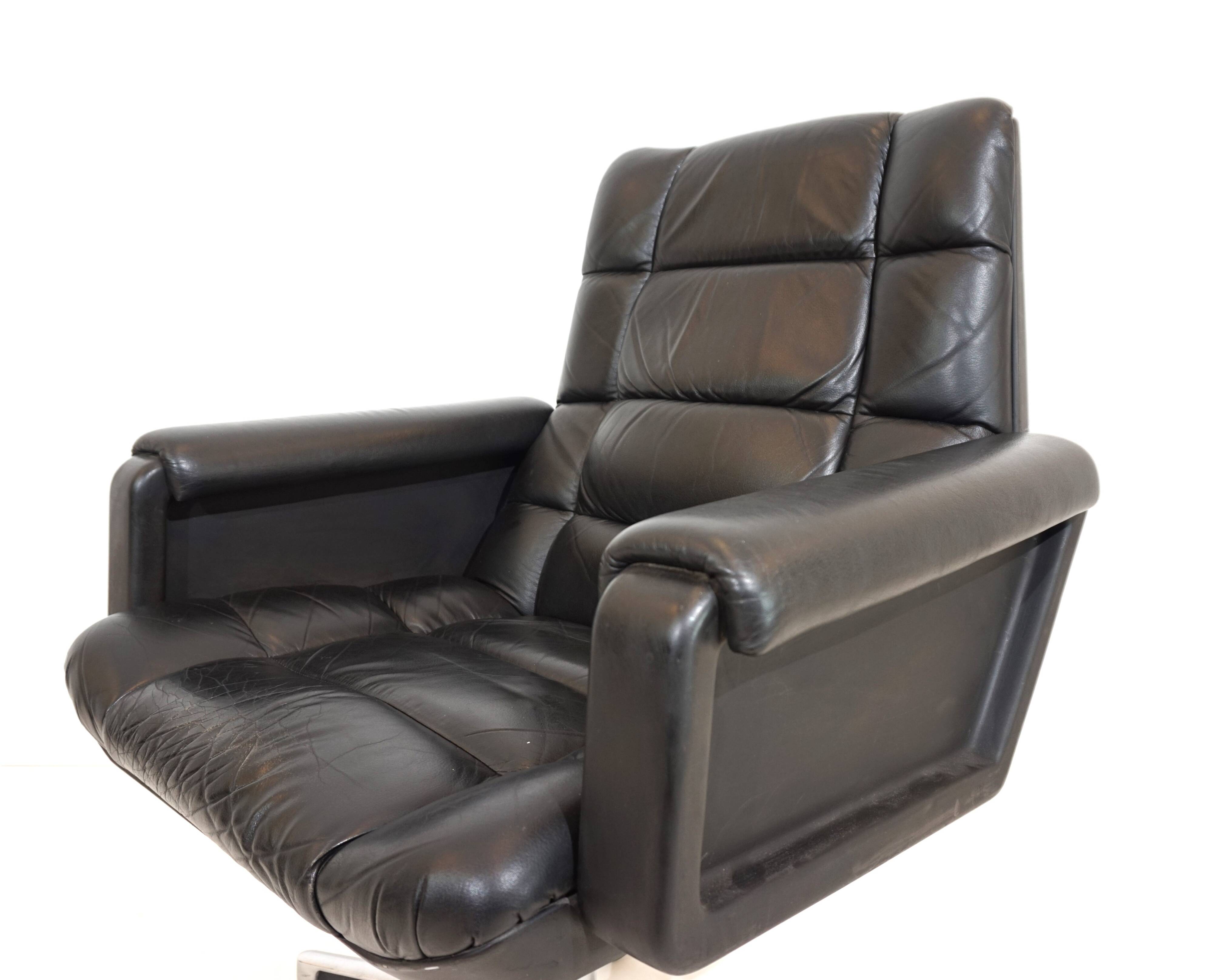 Chaise de bureau en cuir Mauser Seat 150 par Herbert Hirche