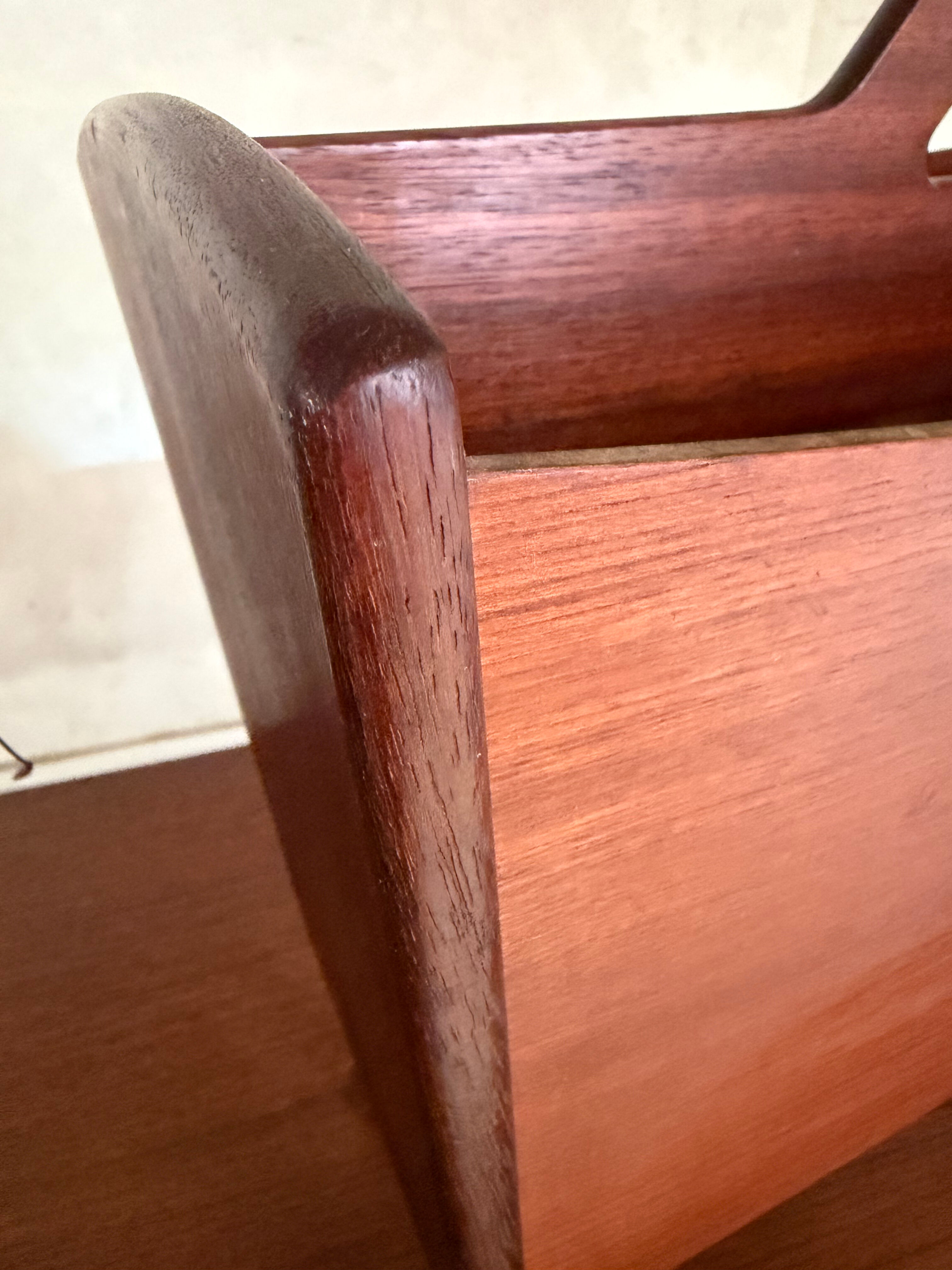 Vintage Scandinavian teak magazine rack