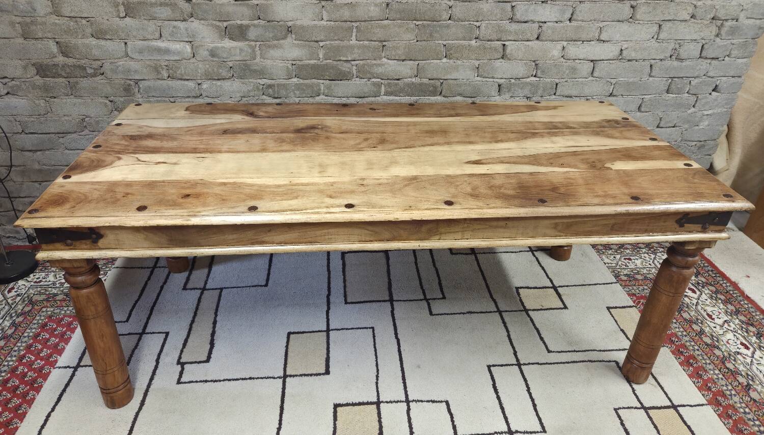 Large solid wood dining table
