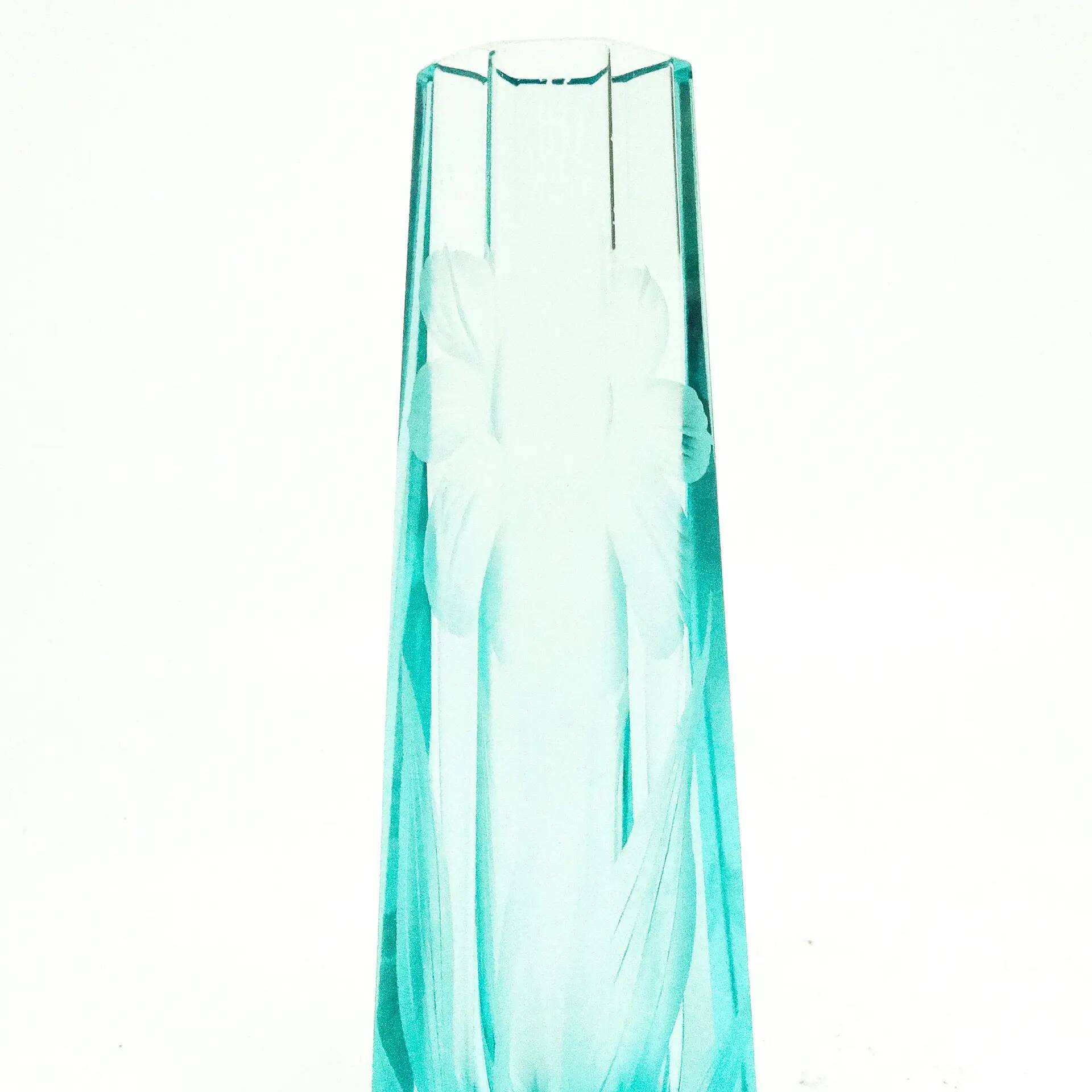 Art Nouveau vase, uranium crystal, Moser, Czechia, early 20th century