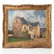 Oil painting of a Breton manor signed M. Garnier in a gilded frame - Antique