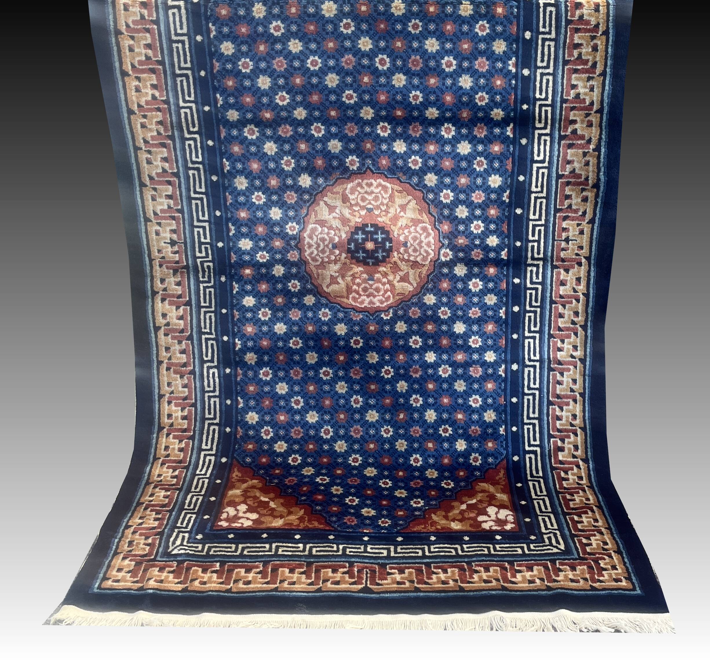 Antique Chinese Carpet Beijing China: 1.05 x 2.15 Metres