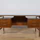 Mid-Century Teak Model 75 Freestanding Desk from Omann Jun, Denmark, 1950s