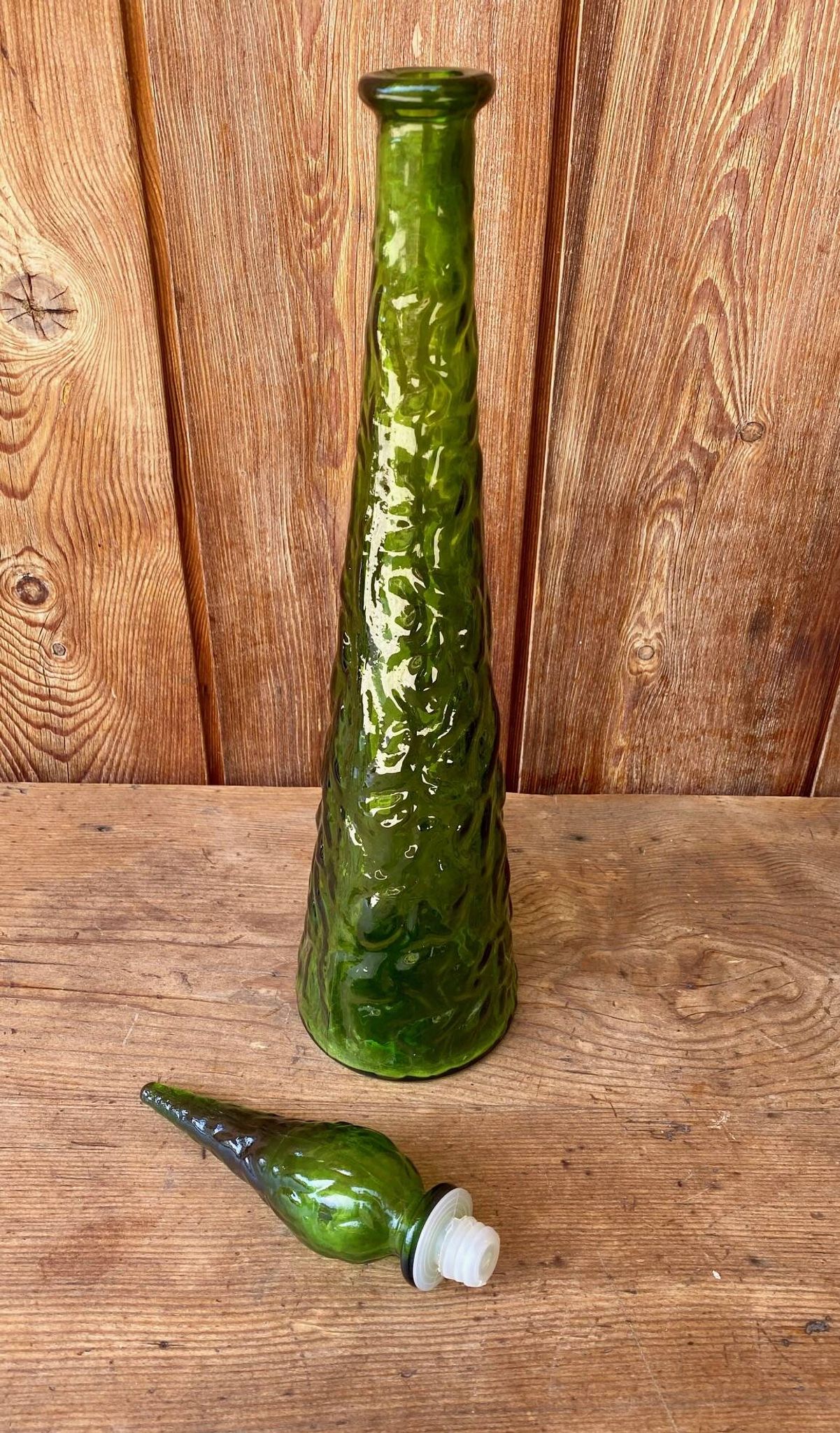 Italian carafe Empoli green 1970s.